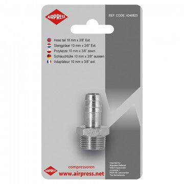 Air hose tail 10 mm 3/8" male